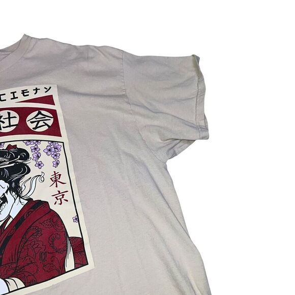 Riot Society Shirt Size M Adult Geisha Girl Skull Skeleton Size XL Tan - Picture 3 of 7